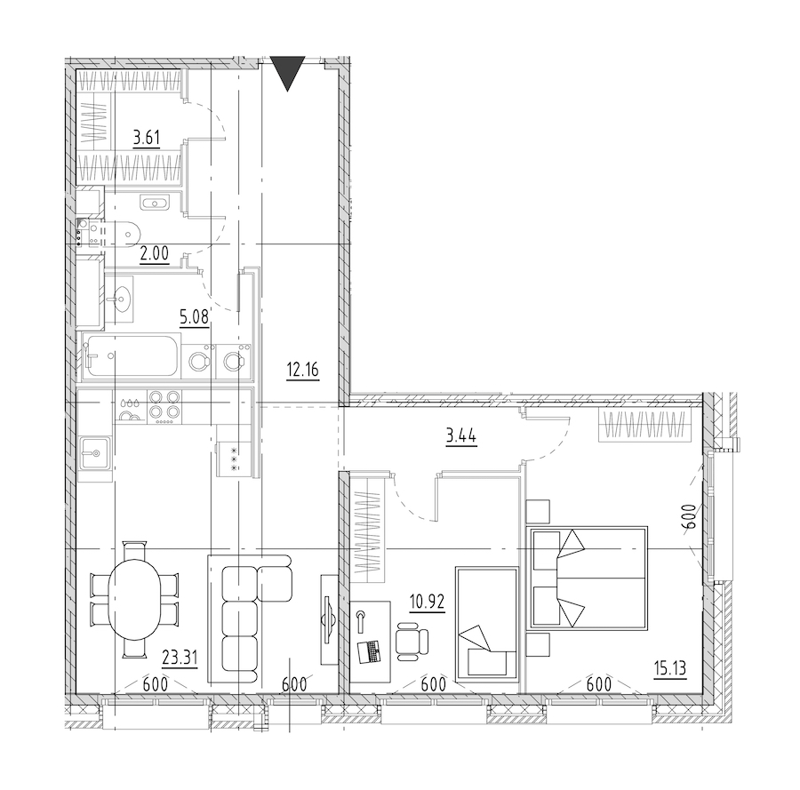 2-комнатная квартира 75.65 м², 7/9 эт., ЖК «LEGENDA Малоохтинский 68»